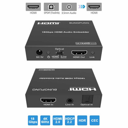 HDMI Audio Embedder Inserter 4K 60Hz main