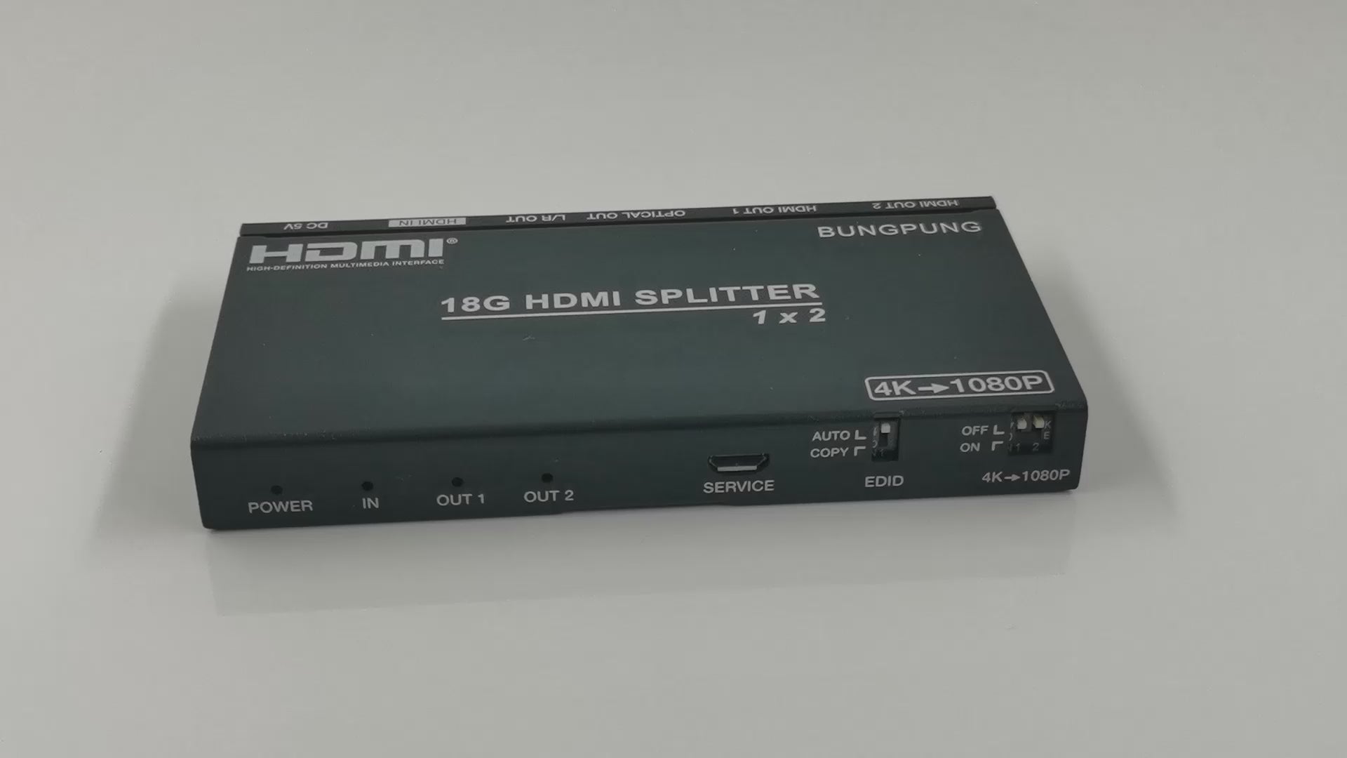 HDMI Splitter 1 in 2 out 4K 60Hz Audio Extractor introduction