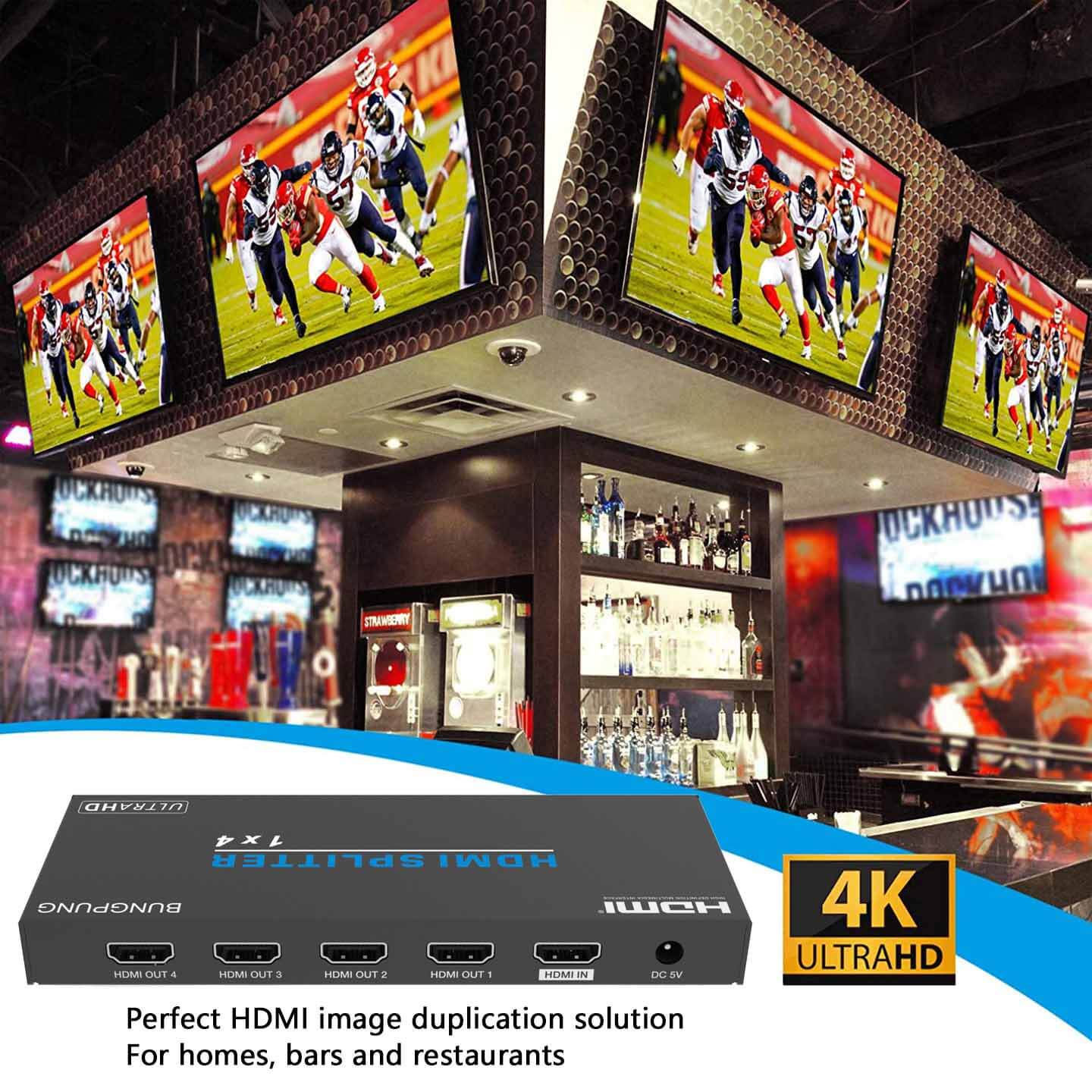 HDMI Splitter 1 in 4 out 4K 60Hz applicaiton