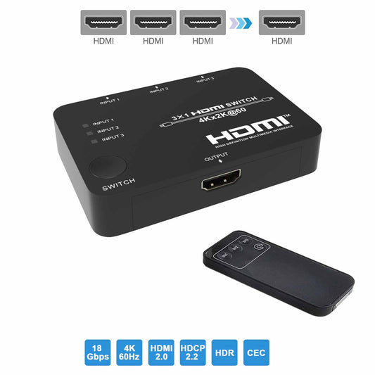 HDMI Switch 3 in 1 out 4K 60Hz main